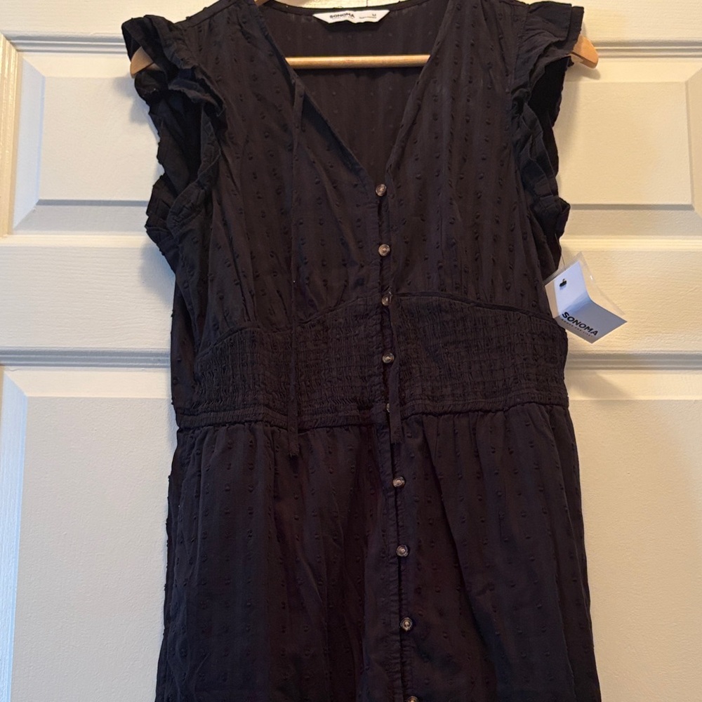Sonoma Black Ruffled Midi Dress